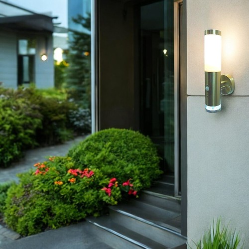 Edelstahl LED Außenleuchte Wandleuchte Lisa 2 mit Bewegungsmelder + Lichtsensor - Bild 3 von 16