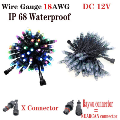 12V WS2811 Pixels Addressable IP68 Waterproof Outdoor LED String Lights ...