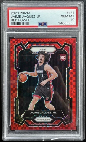 2023-24 Panini Prizm Jaime Jaquez Jr Red Power Prizm Rookie #137 /75 PSA 10 RC