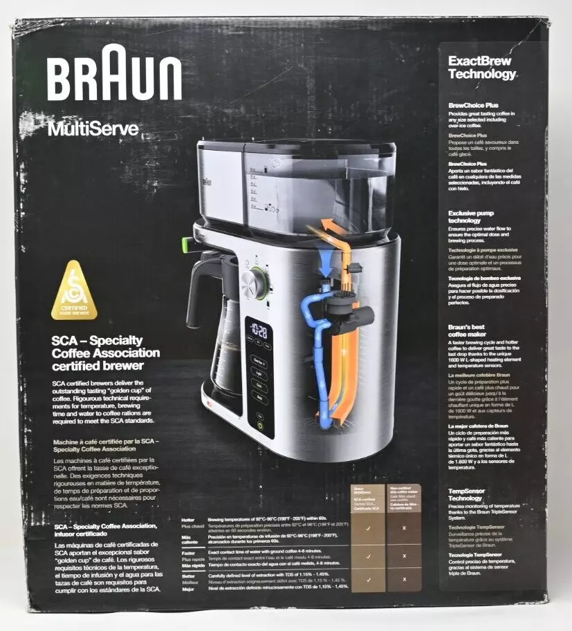 Braun coffee maker top stainless steel & black