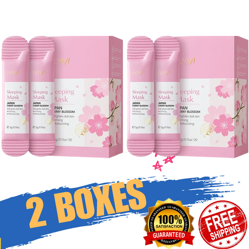 2 X FENYI JAPAN CHERRY BLOSSOM,BRIGHTEN, FIRMING SLEEPING MASK 20pcs(E03/2029) - Picture 2 of 11