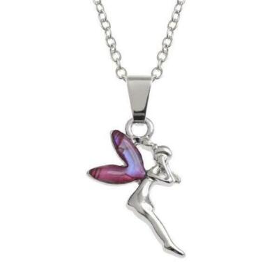 Tide Jewellery Inlaid Paua Shell Pink Fairy Necklace