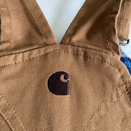 Carhartt Kids Set 12mo. Duck Bib Overall Flannel Lined Insulated Coat Hood Nice - Picture 15 of 17