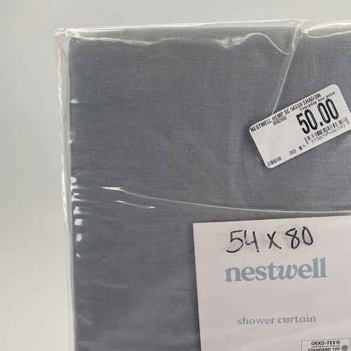 Nestwell 54 Zoll x 80 Zoll Duschvorhang aus massivem Hanf in Schattengrau - Bild 2 von 13