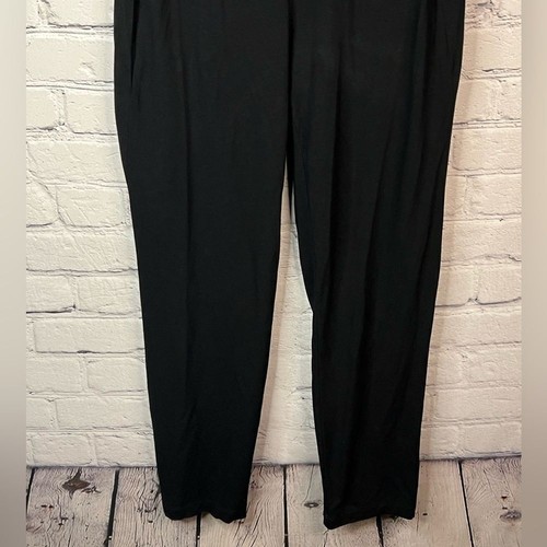 Eileen Fisher Black Slouchy Viscose Stretch Jersey Pant Elastic Waist Pockets PS - Picture 4 of 9