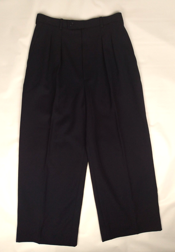 Yves Saint Laurent I. Magnin Rive Gauche Wool Wide Leg Pants Navy Waist 27.5" - Bild 2 von 6