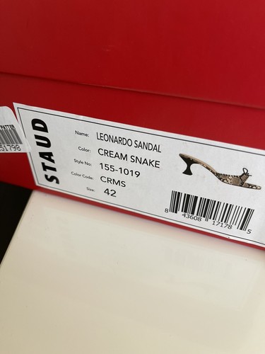 Sandalias Leonardo crema serpiente serpiente talla 42 tacones para mujer Staud nuevas en caja - Imagen 15 de 15