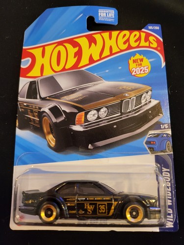 2025 HOT WHEELS #185 Wild Widebody 1/5 BMW 635 CSI Nero NUOVO MODELLO QUASI NUOVO