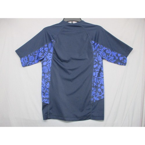 Lands' End Navy Floral Raglan Rash Guard Unisex Short Sleeve Size Small - Picture 8 of 10