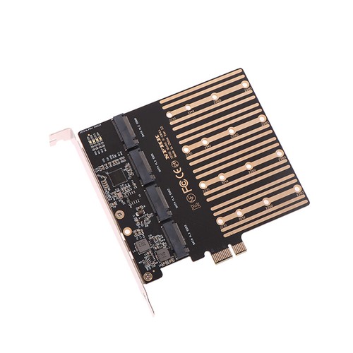 PCIE to M2 Adapter PCI Express X1 3.0 4 Port B Key M.2 NGFF SATA SSD Adapter - Picture 9 of 11
