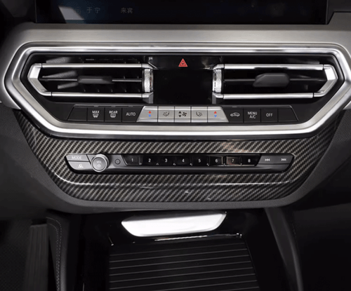 Carbon Fiber Central Console AC Switch Panel For BMW X3 X4 X3M X4M iX3 2022-2024 - Picture 3 of 11