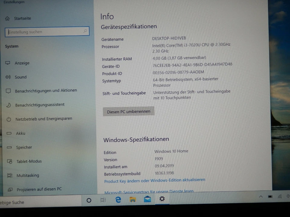 ASUS Vivobook Flip 14, Intel Core i3-7020U 4GB Ram 120GB SSD 14" Zoll FHD HD 620 - Bild 3 von 4