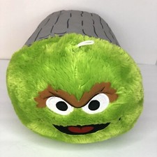 Sesame Street Oscar the Grouch Plush Toy Factory 18 Stuffed 50 Years READ-FLAW