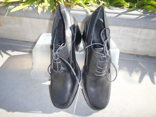 Yohji Yamamoto schwarze Leder Oxford-Schuhe Stapelabsatz 9 3/4" Innensohle hergestellt in Japan Größe 4 - Bild 9 von 19