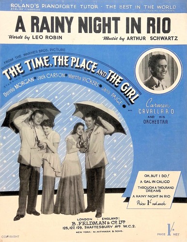 A Rainy Night In Rio Sheet Music The Time Place And Girl Dennis Morgan British