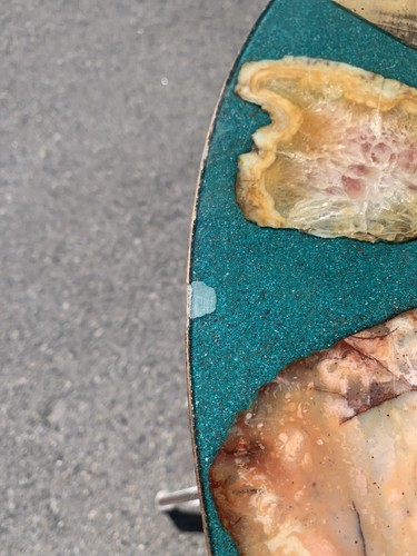 Mid Century Modern Stone Agate Resin Pedestal End Tables - 25” - Picture 10 of 10