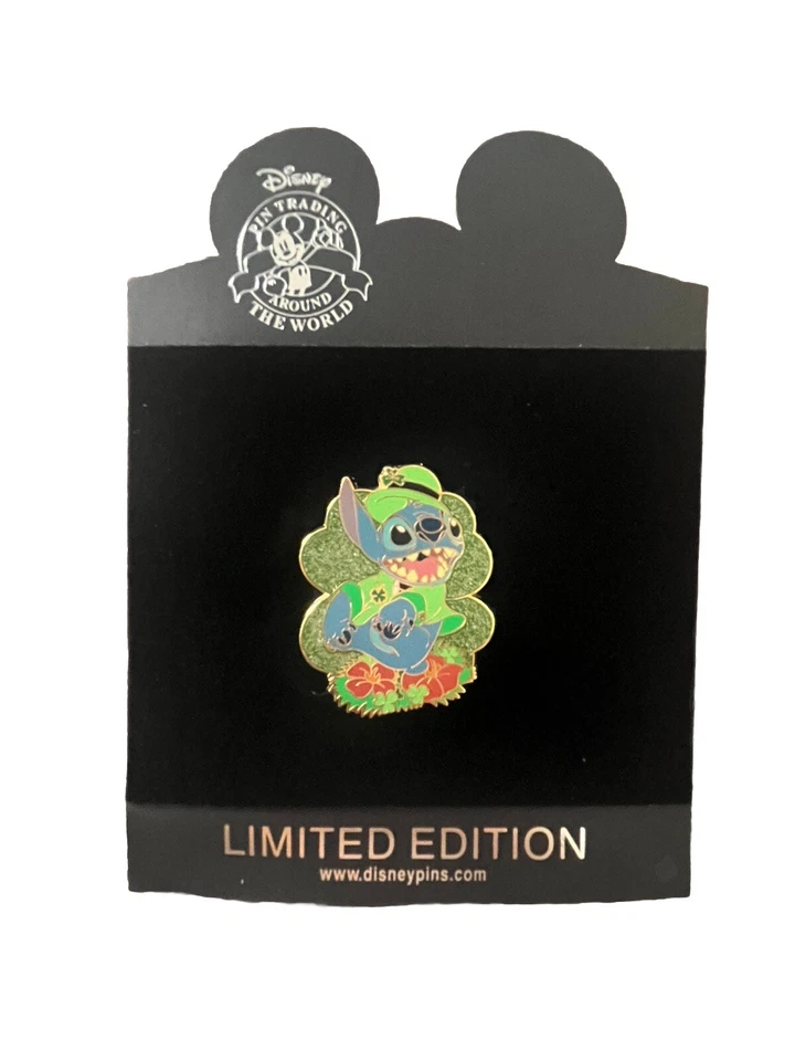 PIN DISNEY SHOPPING STITCH DÍA DE SAN PATRICIO TRÉBOL DUENDE LE250 RARO 2010 Foto 2 de 4