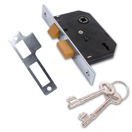 3 lever 75mm mortice sash door lock 3" brass + 2 keys & strike plate eBay