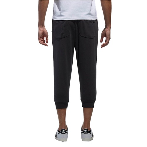 adidas Originals Men's Monogram Terry Cotton 3/4 Sweatpants - Grey - Picture 3 of 8