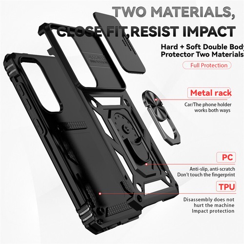 For Samsung Galaxy S25 S24 S23 S22 S21 S20 Ultra Plus Case 360° Ring Stand Cover - Picture 24 of 73