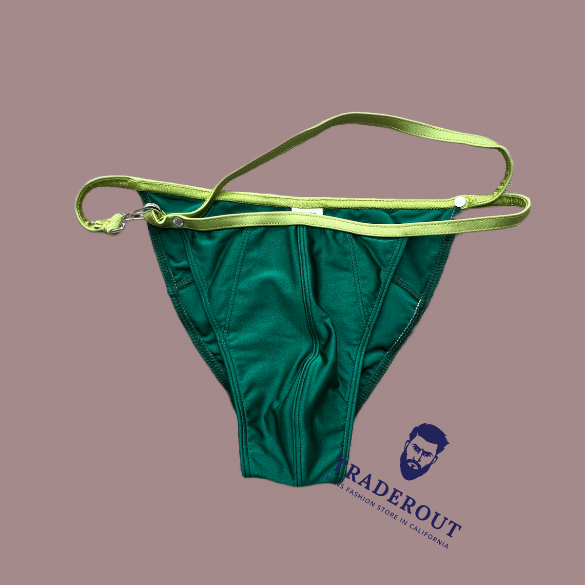 Rufskin Men green Brice asymmetrical waistband euro cut swim