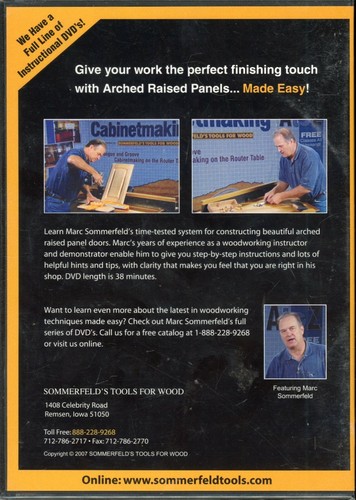 Arched Raised Panels Made Easy with Marc Sommerfeld (DVD) NEW & SEALED - Imagen 2 de 2