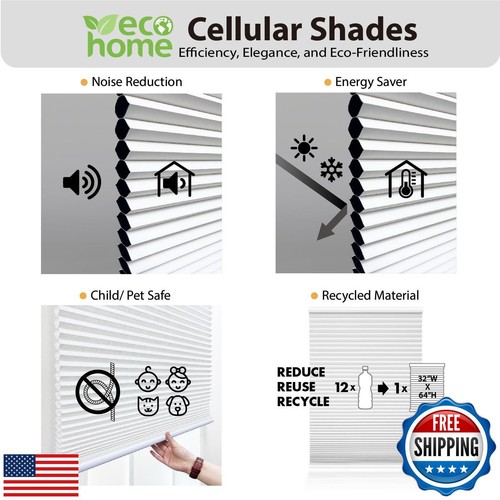 DEZ FURNISHINGS Cordless 1.5" Blackout Cellular Shade, Latte, 37" W x 60" H - Picture 2 of 5