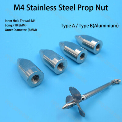 M4 4 mm Edelstahl Propellermutter Typ A / Typ B für RC Boot Propellerwelle