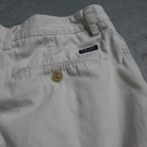 Chaps Shorts Men's Size 38 Cream Chino Flat Front Slash Pockets Casual - Picture 13 of 16