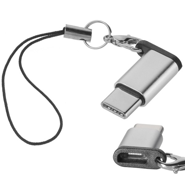 Type-C Auf Micro Usb Adapter Silber Mit AnhäNger FüR Lg V30S Thinq / V30S+ Thinq-image