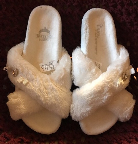 Pretty You London TATE Ladies Luxury Slider Cross Strap Open Toe Mule Slippers - Picture 7 of 11
