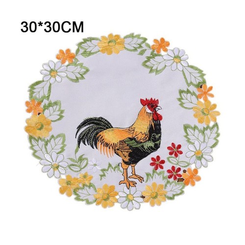 Stoff Ostern Party Deko Spitze Stickerei Basteln Tasse Pad Untersetzer Tischset Deckchen - Bild 2 von 12