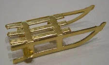 GERMAN DRESDEN DIE CUT GOLD FOIL PAPER SHEET 10 SLEDS VICTORIAN CRAFTS