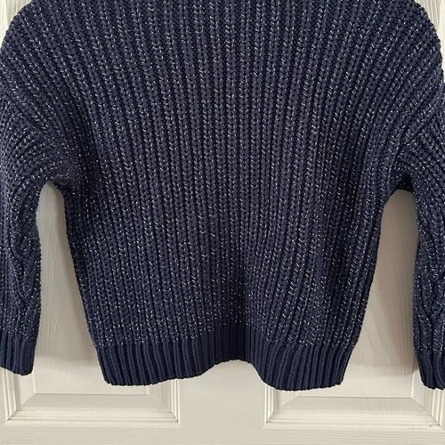 Hanna Andersson Blue Cable Knit Sparkle Cardigan Sz US 5 NWT Preppy School - Picture 13 of 16