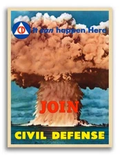 1951 Join Civil Defense - "It Can Happen" Vintage Style Poster - 20x28