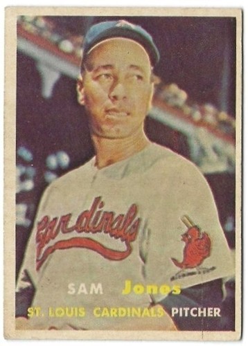 1957 TOPPS SAM JONES CARD (ST. LOUIS CARDINALS) 265-352 SCARCE SERIES