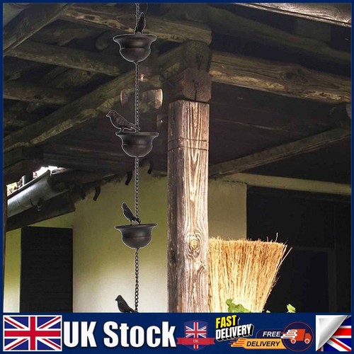 8 Feet Drainage Rain Chains 8 Birds Cups Replacement Downspout for