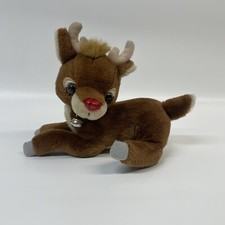 Applause Vintage Rudolph the Red Nosed Reindeer Plush 10" Stuffed Hard Nose Eyes