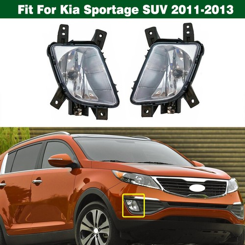 Pair Front Bumper Driving Fog Light Fog Lamp For 2011-2013 Kia Sportage SUV - Picture 1 of 6