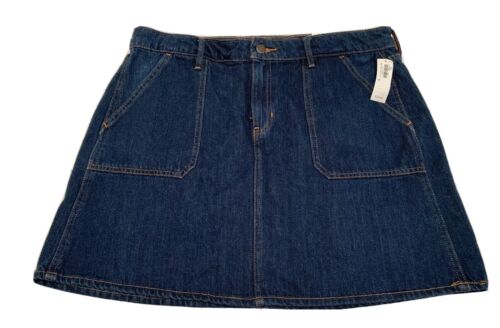 Old Navy Denim Skirt Womens Size 14 MSRP $29.99 (Ski6.5.1) Zip Button Front New