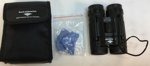 NEW BOA Power View Compact Binoculars 8x21 392ft 1000Yds W/Case & Cleaning Cloth