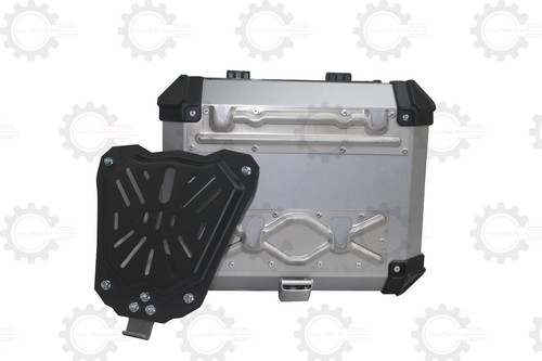 Fit For All Universal "Motorcycle Silver Top Box 45Ltr Trunk Luggage" - Picture 4 of 13