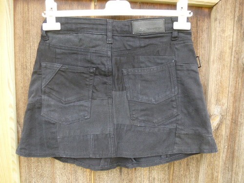 Zadig & Voltaire, Jupe économies Patchwork jean noir, 36, Neuve (225 €) !