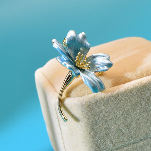 Enamel Small Flower Brooch For Women Copper Brooch Pin Vivid Cute Collar Badges - Picture 7 of 10