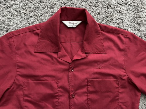 Vintage Mr California Button Shirt Men's Small 2 Pocket Detail Crown Red - Picture 2 of 21