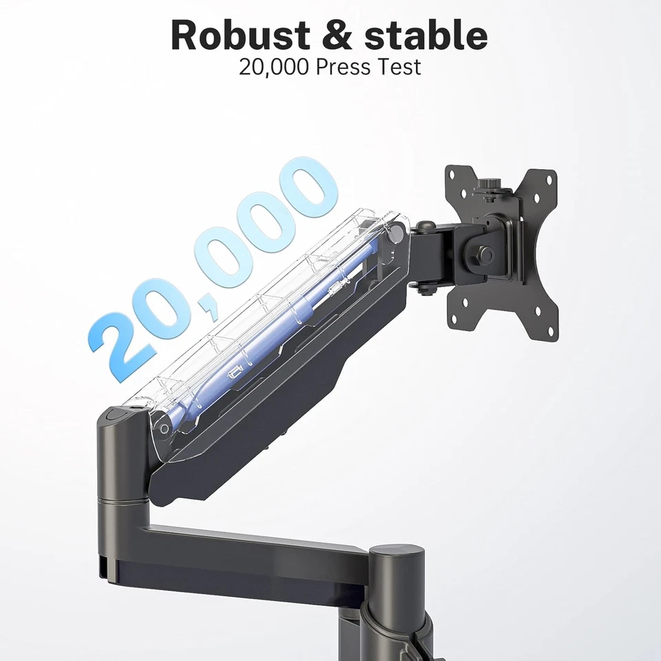 Montaje de Monitor Dual, Brazo de Monitor Doble Resorte Ajustable de 17-32 Pulgadas para Soportes de Escritorio Foto 2 de 4