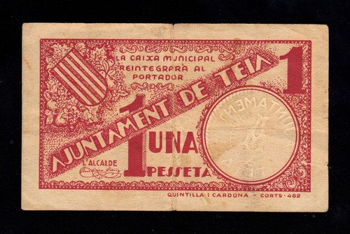 F.C. TEIA (BARCELONA) , 1 PESSETA , MBC- . - Bild 1 von 2