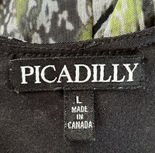 Picadilly schwarz Netzdruck Maxikleid Damen groß grün Schmetterlingsflügel - Bild 6 von 9