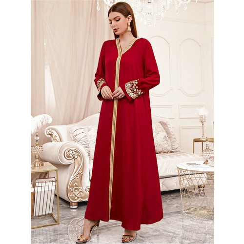 Muslim Women Long Maxi Dress Abaya Hooded Robe Dubai Arab Robe Islamic Casual - Bild 115 von 253