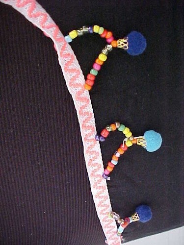 Nimes Cote Azur Beach Cover Up SZ 2X-3X Sheer Black Hot Pink Braid Beads NWT - Picture 4 of 11